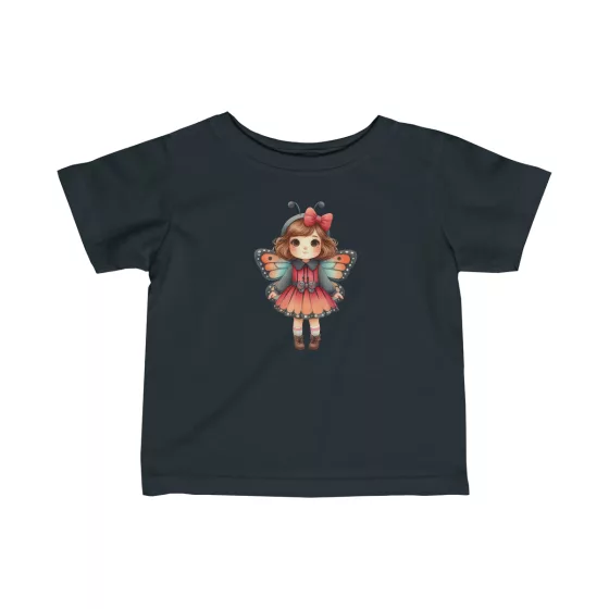 Girl Butterfly Illustration T-Shirt for Infant