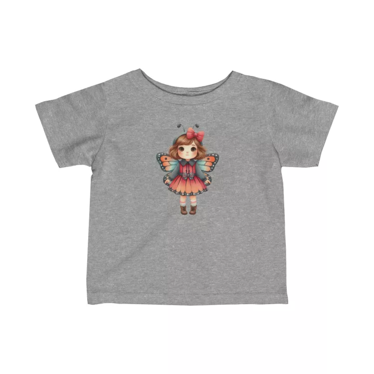 Girl Butterfly Illustration T-Shirt for Infant