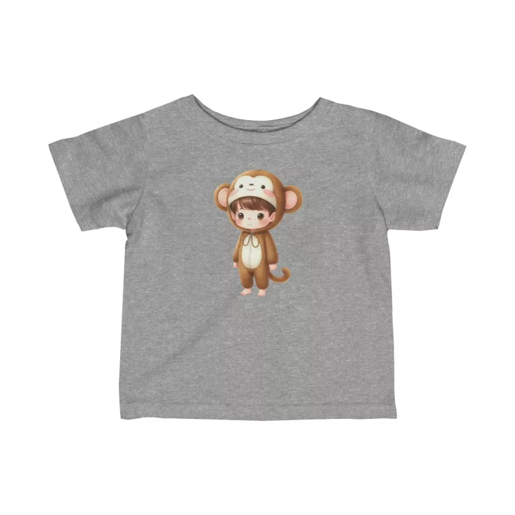 Monkey Boy Illustration T-Shirt for Toddler