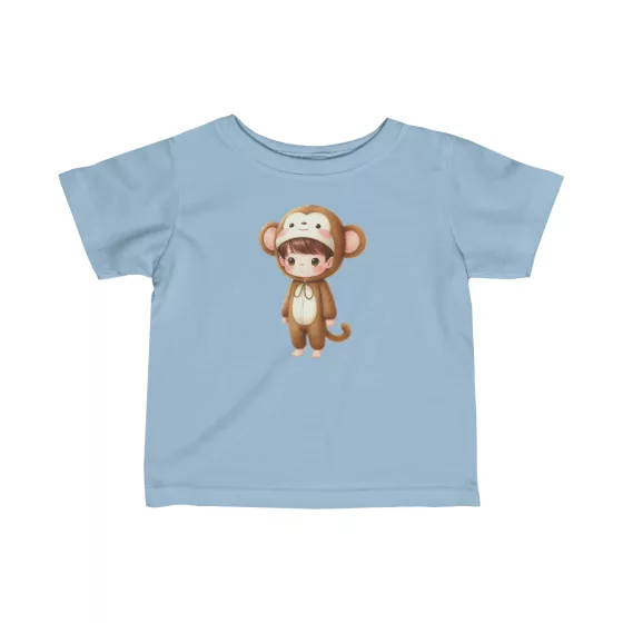 Monkey Boy Illustration T-Shirt for Toddler