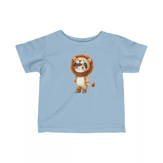 Cute Boy Lion Costume Illustration Infant Fine Jersey Tee