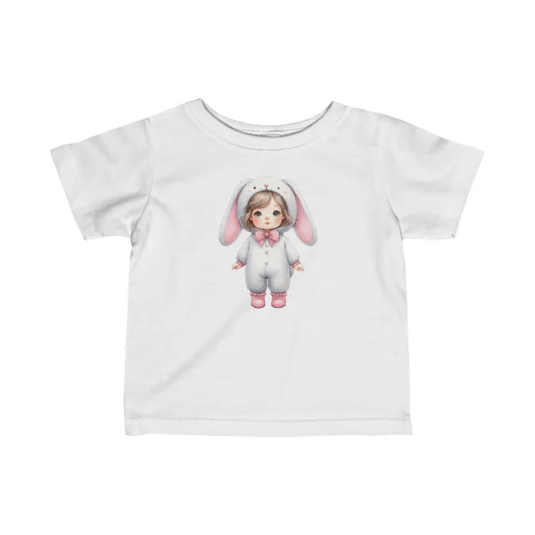 Girl Bunny Illustration T-Shirt for Toddler