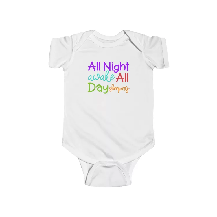 All Night Awake, All Day Sleeping Baby Bodysuit