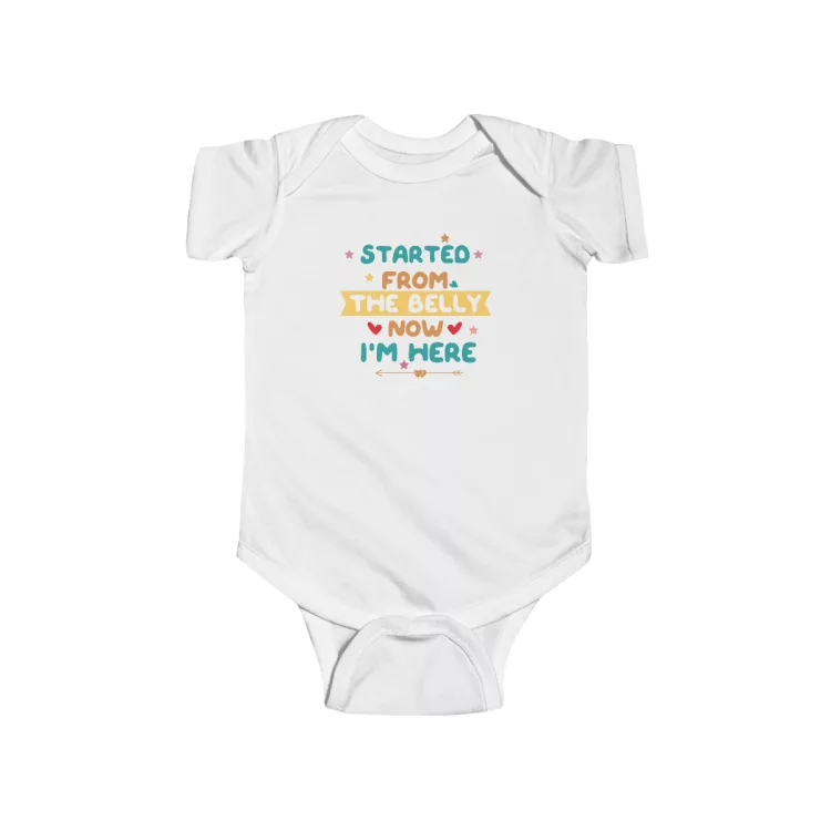 Unisex Started from the Belly Baby Bodysuit