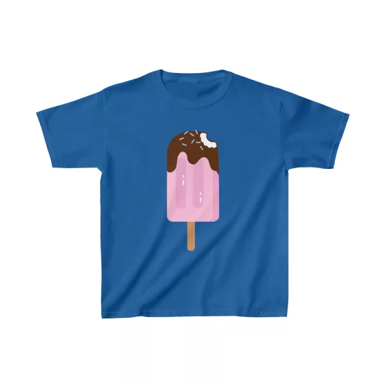 Pink Chocolate Ice Cream Bar Illustration Kids T-Shirt