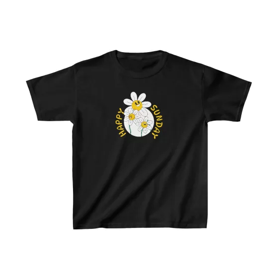 Girls Happy Sunday Flowers T-Shirt