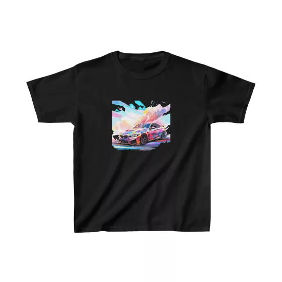 Unisex Colorful Sport Car Explosion Kids T-Shirt