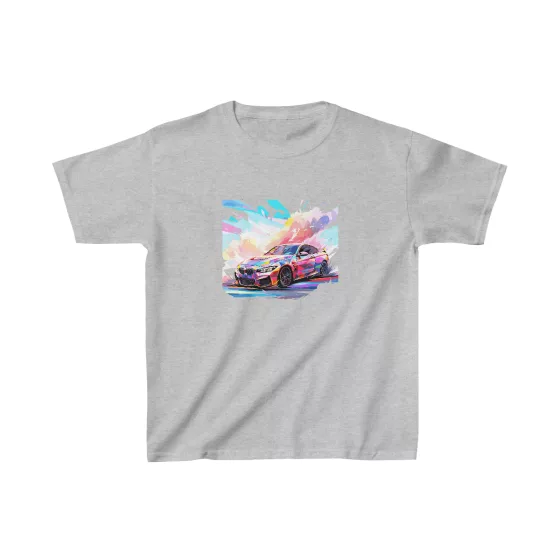Unisex Colorful Sport Car Explosion Kids T-Shirt