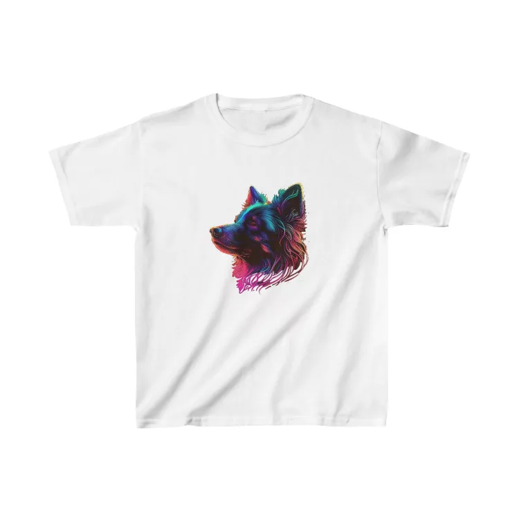 Unisex Kids Neon Colored Dog T-Shirt