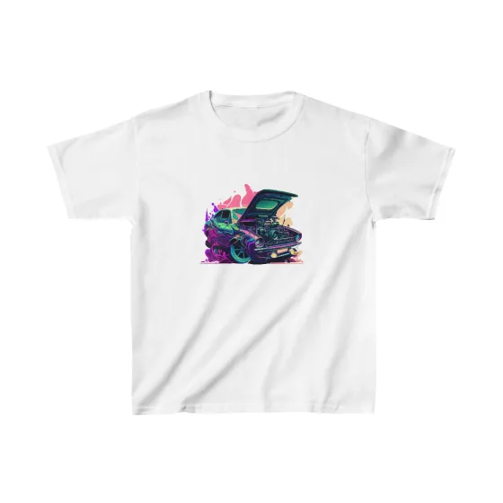 Colorful Sport Muscle Car Illustration Boy T-Shirt