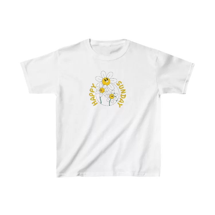 Girls Happy Sunday Flowers T-Shirt