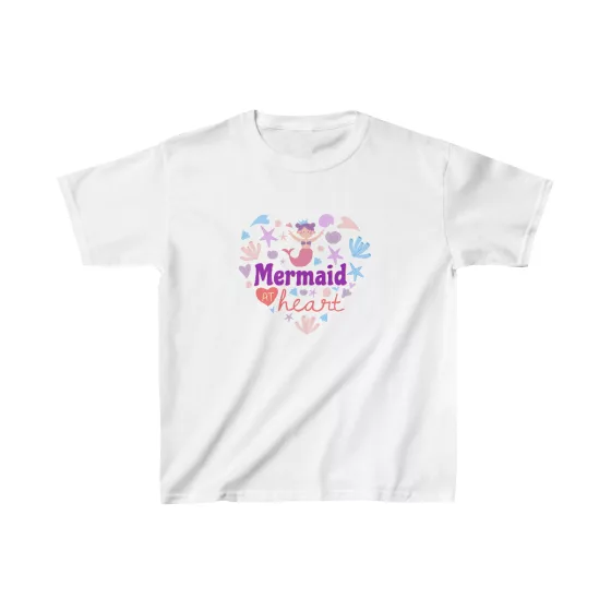 Girls Mermaid Heart Kids T-Shirt