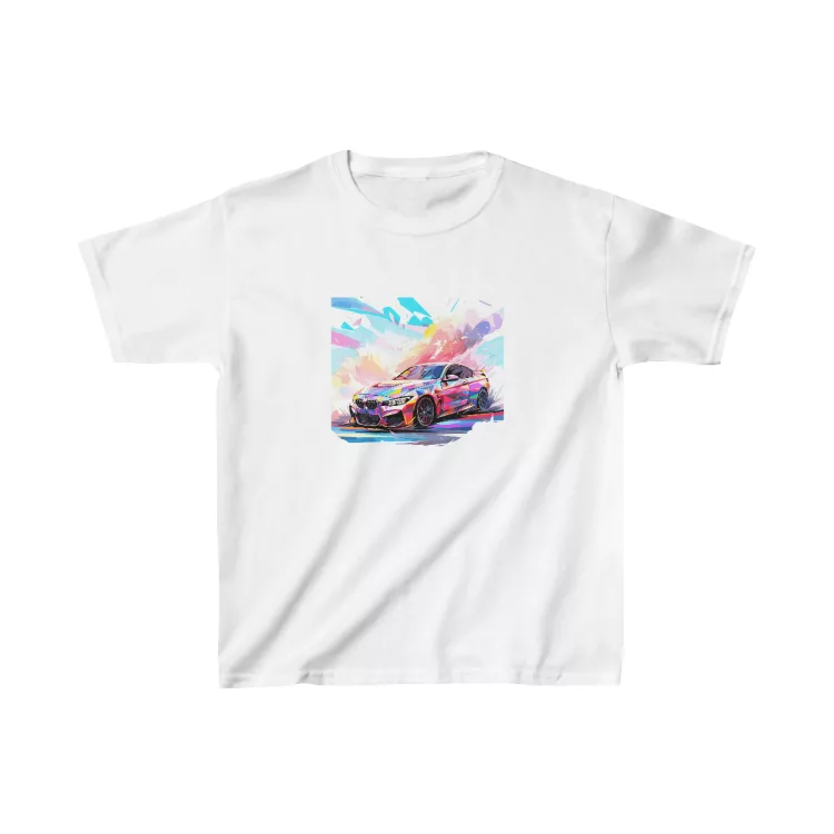 Unisex Colorful Sport Car Explosion Kids T-Shirt