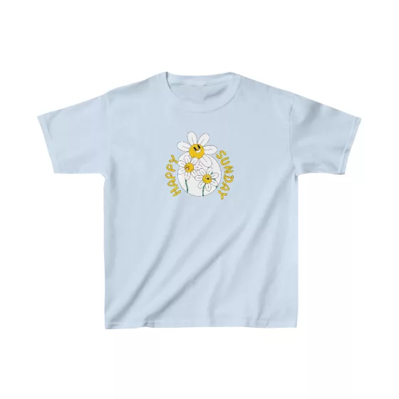 Girls Happy Sunday Flowers T-Shirt