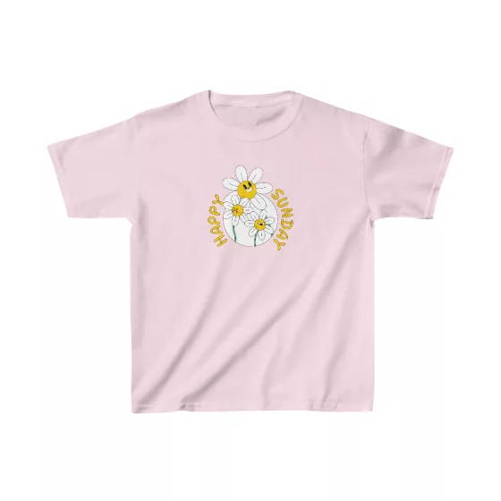 Girls Happy Sunday Flowers T-Shirt