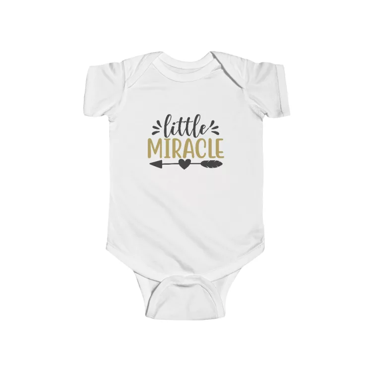 Unisex Little Miracle Quote Baby Bodysuit