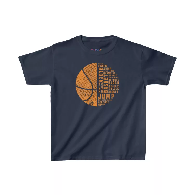 Boy Basketball Design Kid T-Shirt navy