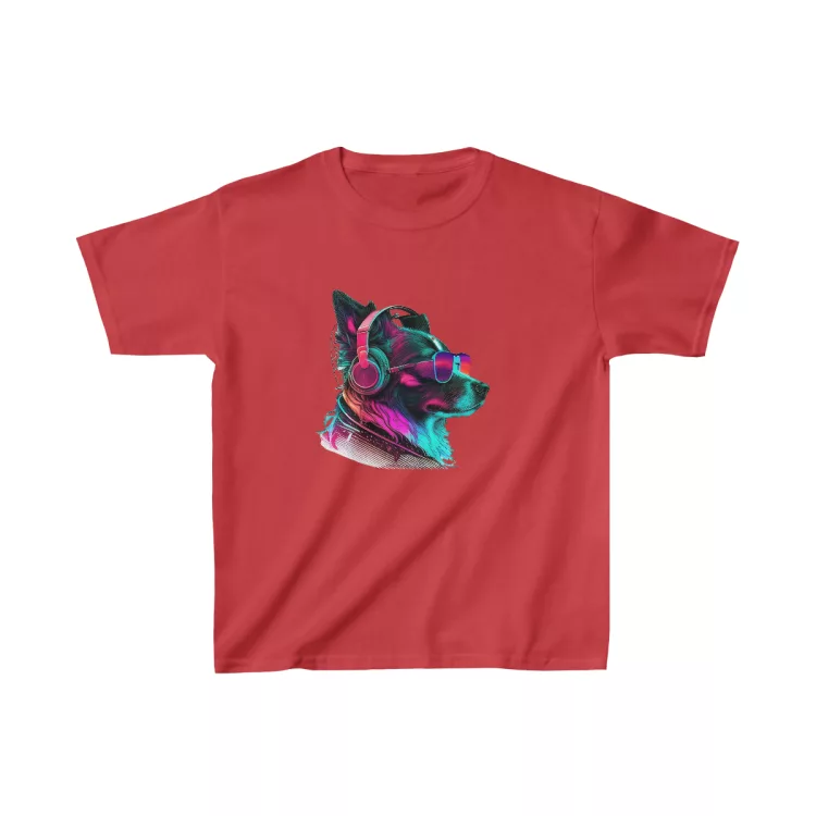 Unisex Dog Neon Face Kids T-Shirt