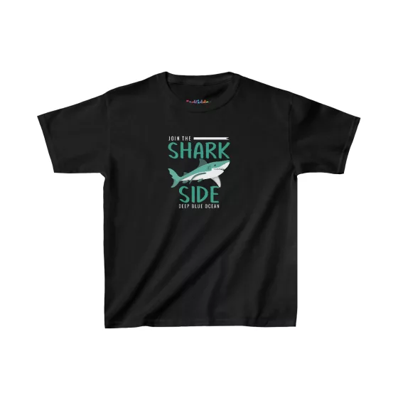 Unisex Join the Shark Side Deep Blue Ocean Illustration Kids T-Shirt