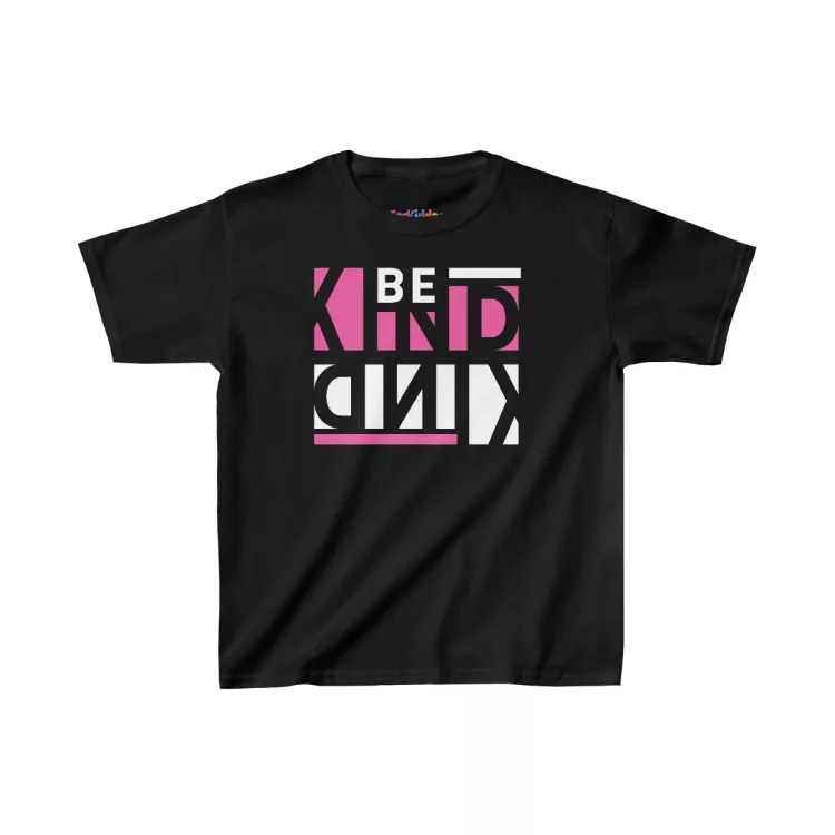 Modern Be Kind in Pink Girls Kid T-Shirt