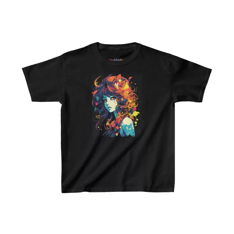 Girls Colorful Girl Modern Illustration Kid T-Shirt