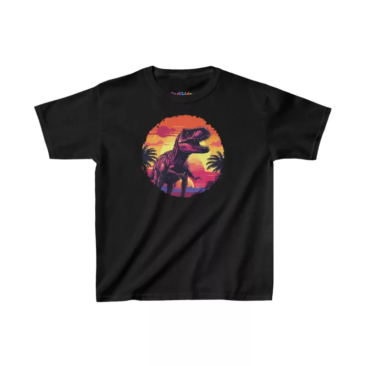 Boys T-Rex Sunset Colorful Modern Illustration Kid T-Shirt