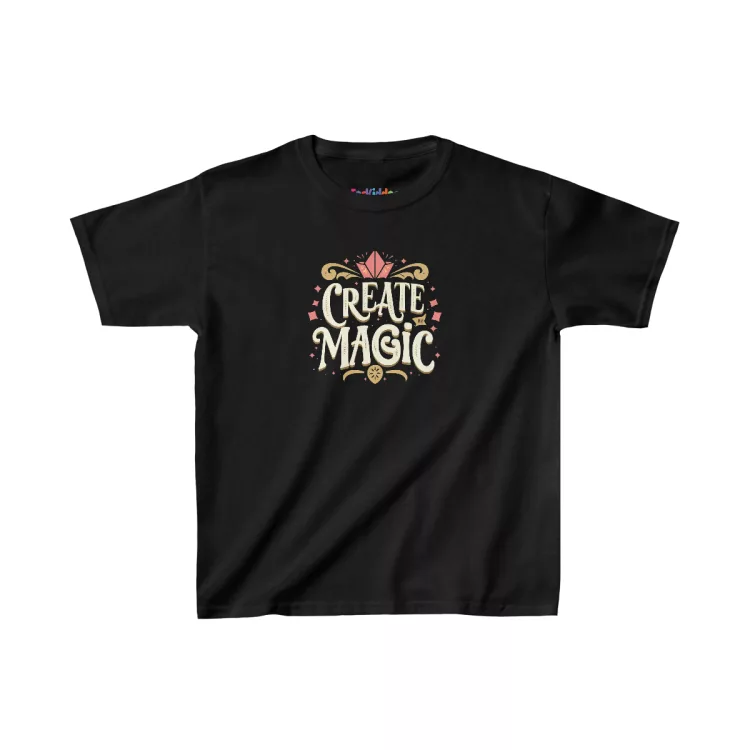 Girl Create Magic Inspirational Quote Kid T-Shirt