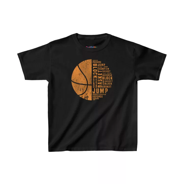Boy Basketball Design Kid T-Shirt black