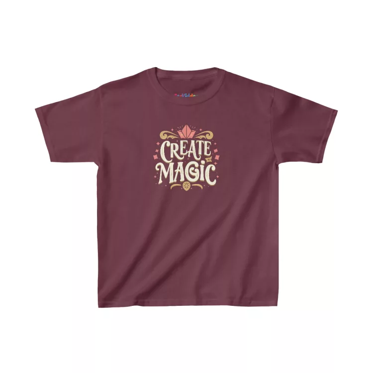 Girl Create Magic Inspirational Quote Kid T-Shirt