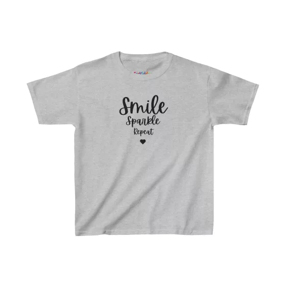 Girls Smile Sparkle and Repeat Kid T-Shirt