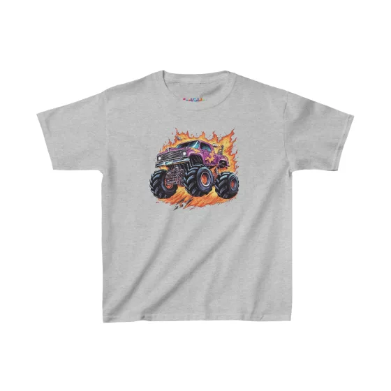 Boy Purple Monster Truck Illustration Kid T-Shirt