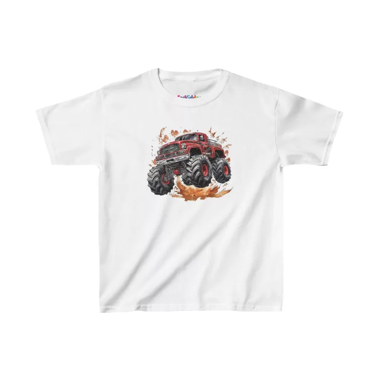 Boy Monster Truck Illustration Kid T-Shirt