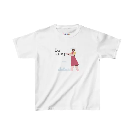 Girls Be Unique Illustration Quote Kid T-Shirt