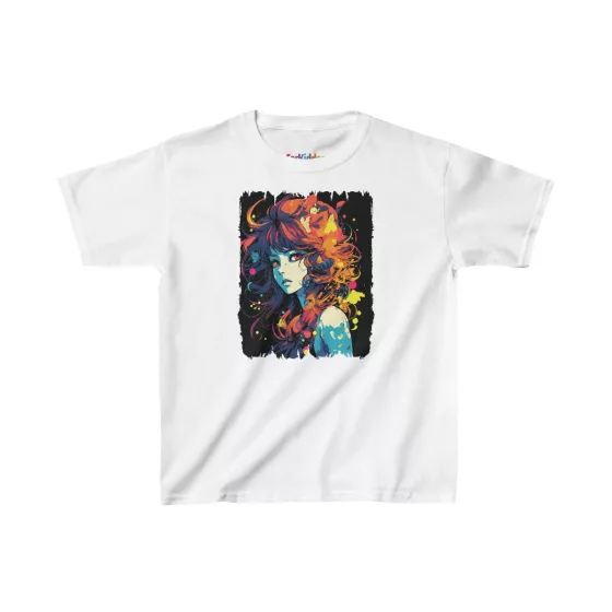 Girls Colorful Girl Modern Illustration Kid T-Shirt