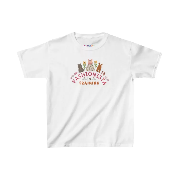 Girl Fashionista in Training Quote Kids T-Shirt