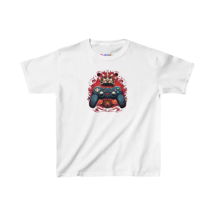 Boy King of Gaming Joystick and Crown Kids T-Shirt