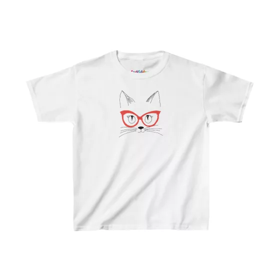 Cute Cat with Glasses Girl T-Shirt