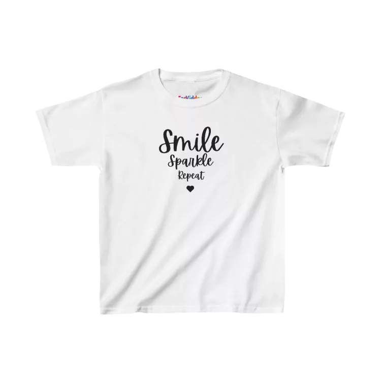 Girls Smile Sparkle and Repeat Kid T-Shirt