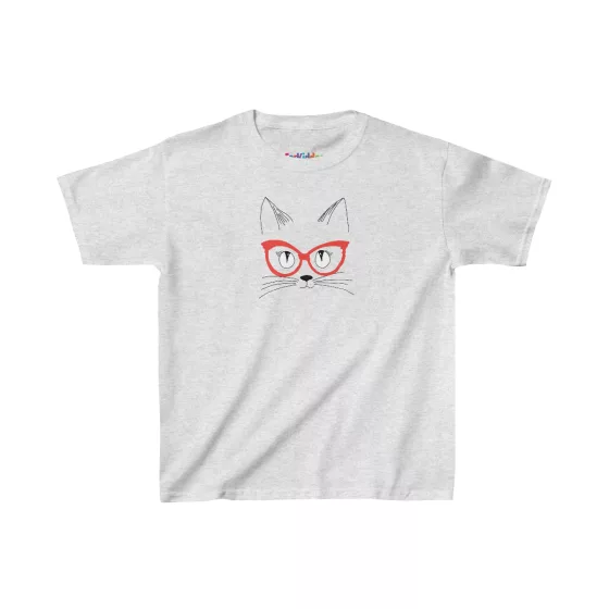 Cute Cat with Glasses Girl T-Shirt
