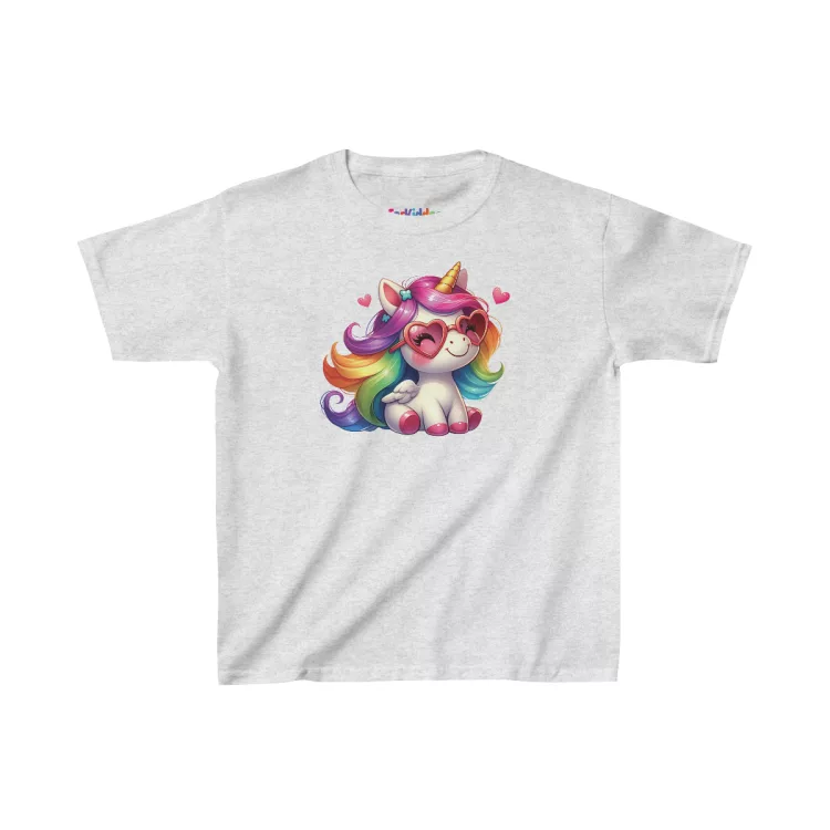 Lovely Girls Unicorn with Sunglasses Kids T-Shirt