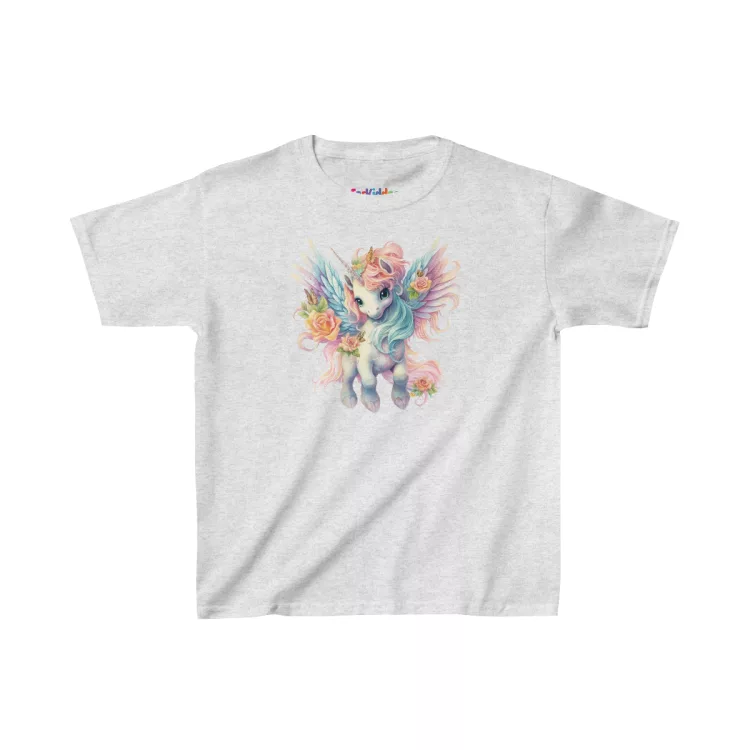 Magical Pegasus Unicorn with Flowers Kids T-Shirt