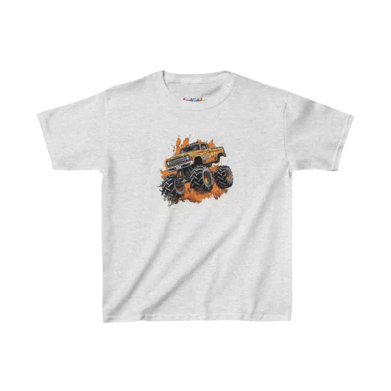 Boy Yellow Monster Truck Illustration Kid T-Shirt