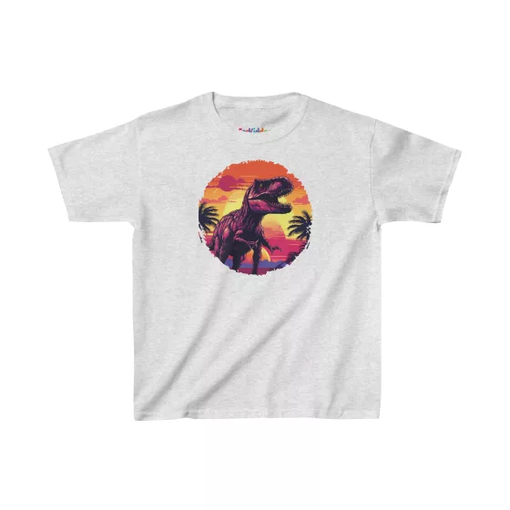 Boys T-Rex Sunset Colorful Modern Illustration Kid T-Shirt
