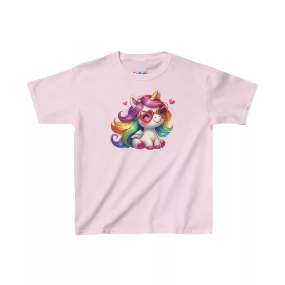 Lovely Girls Unicorn with Sunglasses Kids T-Shirt