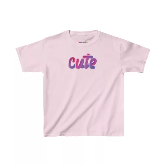 Cute 3D Word in Pink for Girls Kid T-Shirt