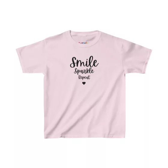 Girls Smile Sparkle and Repeat Kid T-Shirt