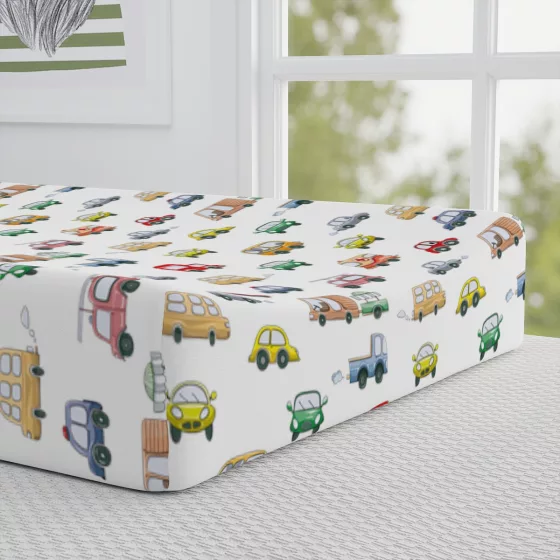 Colorful Cars Baby Changing Pad Cover