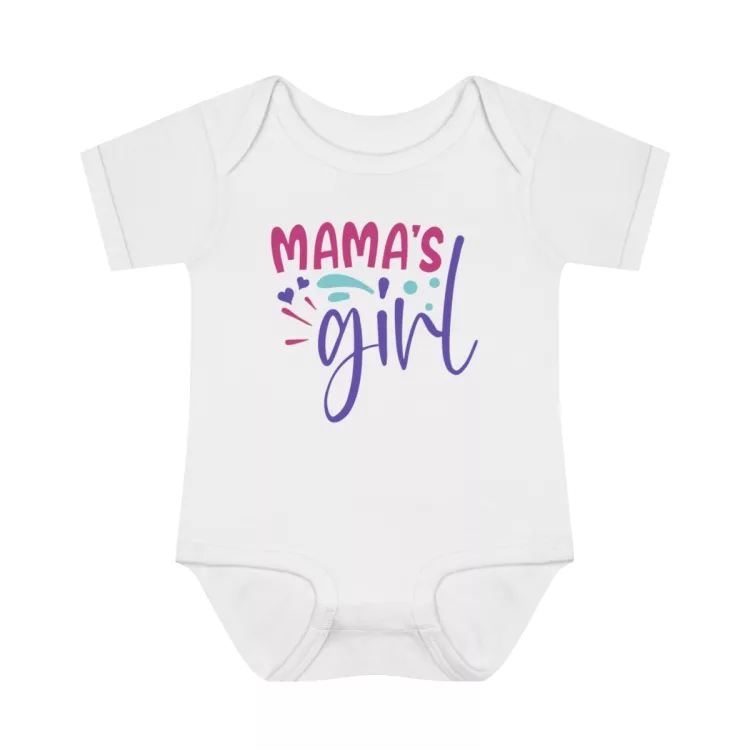 Mama's Girl Infant Baby Rib Bodysuit White