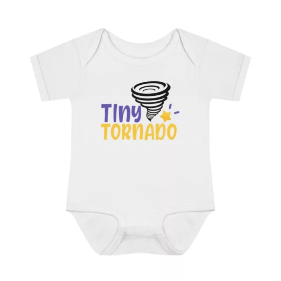 Tiny Tornado Infant Baby Rib Bodysuit white