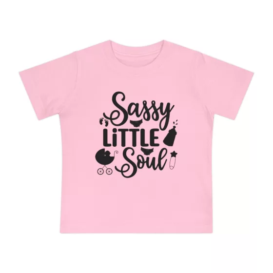 Girls Sassy Little Soul Baby Short Sleeve T-Shirt Pink